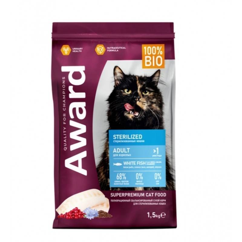 Award Cat Sterilized White Fish - ����� ���� ��� �������� ��������������� �����, � ����� �����, � ����������� ����� ����, ������ � �������