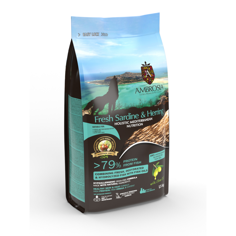 Ambrosia Mediterranean Puppy Fresh Sardine & Herring - ����� ���� ��� ������ ���� �����, � �������� � �������