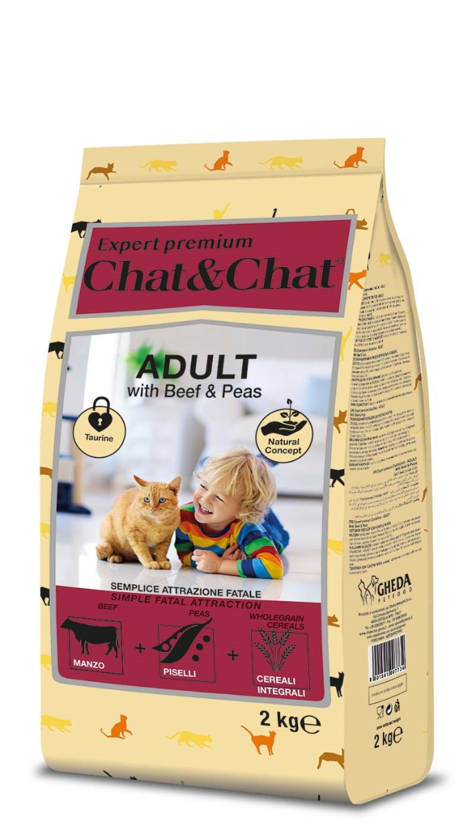 Chat&Chat Expert Adult with Beef & Peas для взрослых кошек с говядиной и горохом