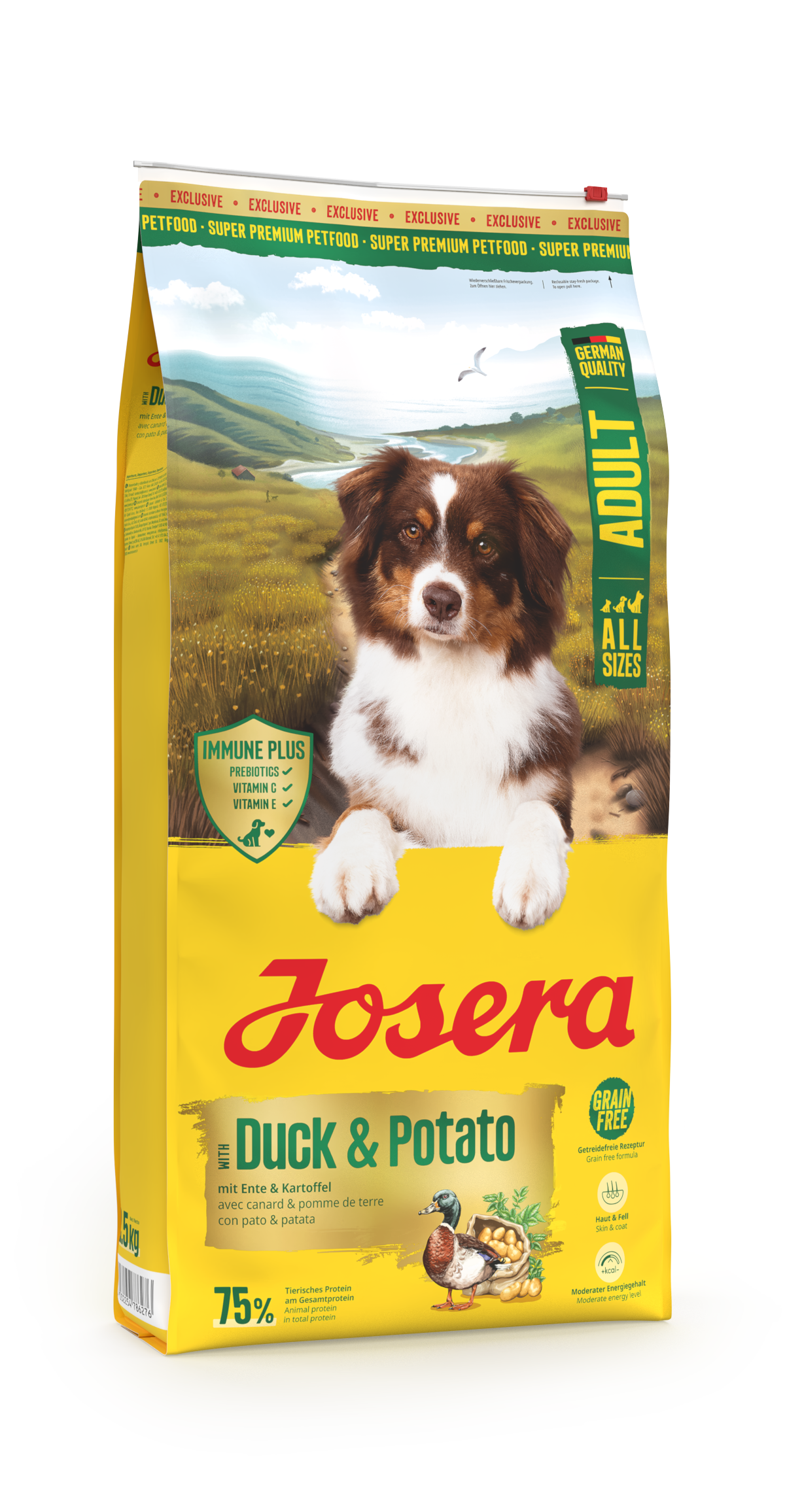 JOSERA  Adult with Duck&Potato  (All sizes 24/14) (���� � ���������) DUCK, ����������� ���� ��� �������� ����� ���� ����� � ������� ��������� �� �����, ���������������� ������ ���� 25% � ����� ��������� 45%