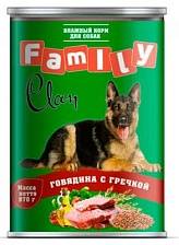 Clan Family Консервы с говядиной и гречкой для собак