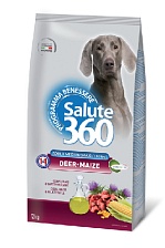 Salute 360 Dog корм для взрослых собак средних и крупных пород с олениной и кукурузой