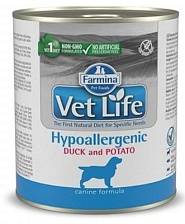 Консервы Farmina Vet Life Dog Hypoallergenic Duck&Potato, 300 г