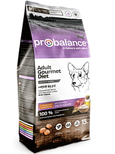 ProBalance Gourmet diet Adult Корм сухой для взрослых собак с говядиной и кроликом
