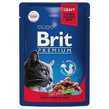Brit Premium Cat Pouches with Beef Stew & Peas