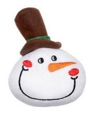  Игрушка для собак New Year мягкая "Снеговик в шляпке", 110 мм