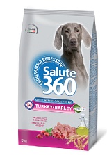 Salute 360 Dog корм для взрослых собак средних и крупных пород с индейкой и ячменем