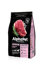 AlphaPet для щенков крупных пород (говядина/рис)