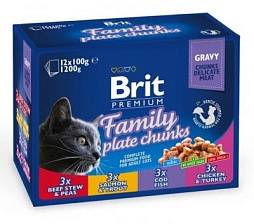 Brit Premium Cat Family Plate Chunks 12х100 гр