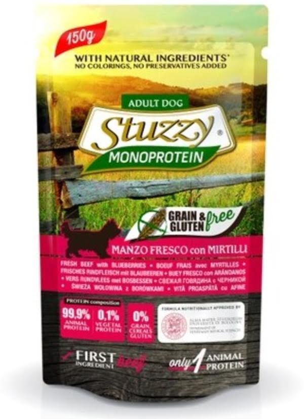 Stuzzy Monoprotein Паучи для собак (свежая говядина/черника)