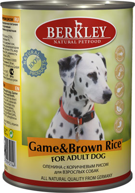 Berkley Консервы для собак Оленина с коричневым рисом