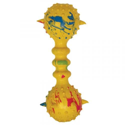 Игрушка для собак из ц/литой резины "Гантель шипованная с колокольчиком", 155мм