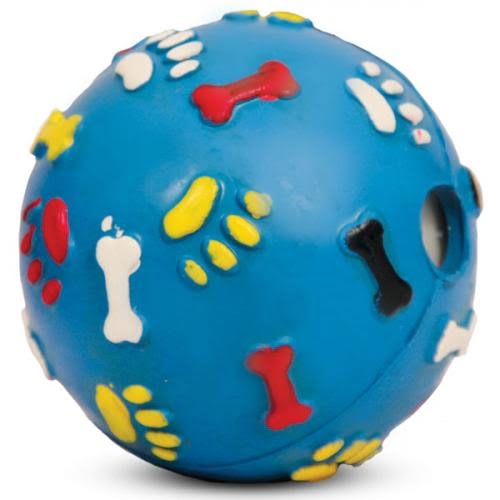Игрушка для собак из ц/литой резины "Мяч с лапками и косточками со звуком", d75мм