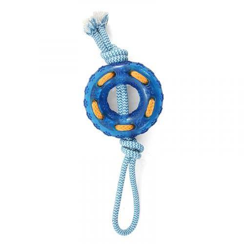 Игрушка для собак из термопласт. резины "Кольцо с верёвкой", 120/320мм