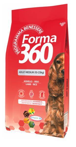 Forma 360 Dog для взрослых собак средних пород ягненок/рис