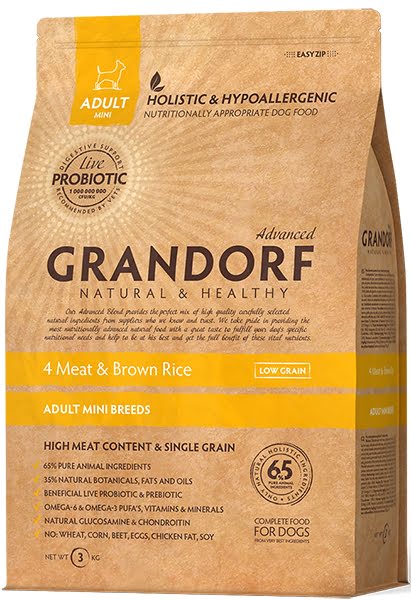Grandorf Probiotics 4 Meat & Brown Rice Adult Mini