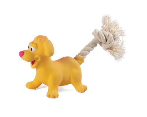 Игрушка MINI DOGS для собак мелких пород из латекса "Собачка с веревкой"