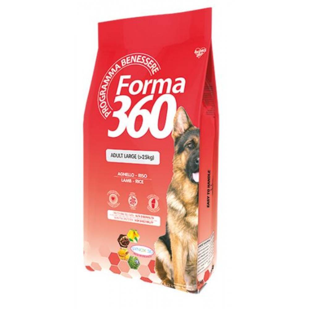Forma 360 Dog для взрослых собак крупных пород ягненок/рис
