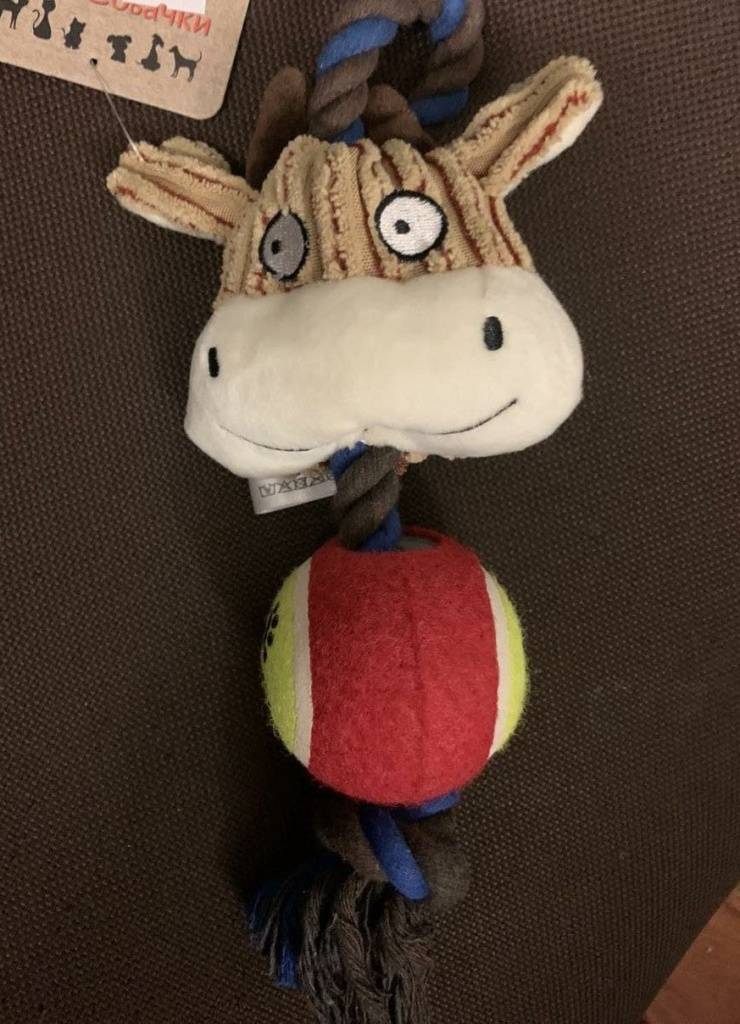 Игрушка Обезьянка с мячиком, верёвка хлопок