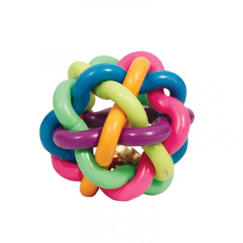 Игрушка для собак из ц/литой резины "Мяч-лабиринт с колокольчиком", d85мм