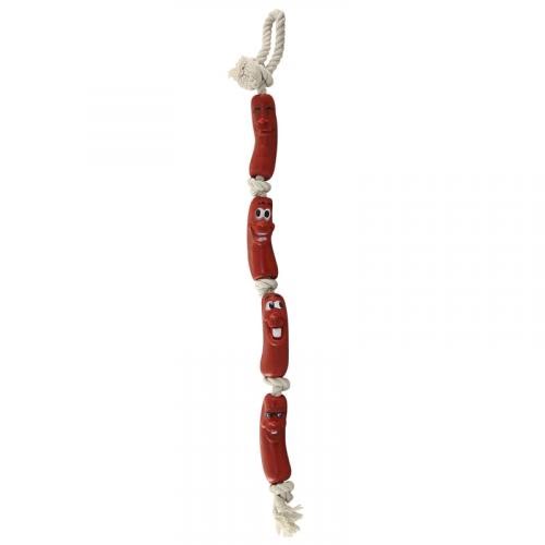 Игрушка для собак "Четыре сосиски, веревка", 630мм