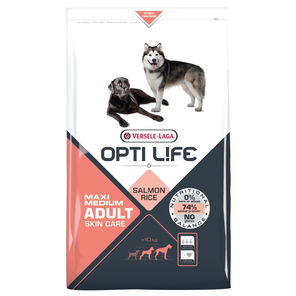 Opti Life Adult Scin Care Medium&Maxi (Лосось и рис)